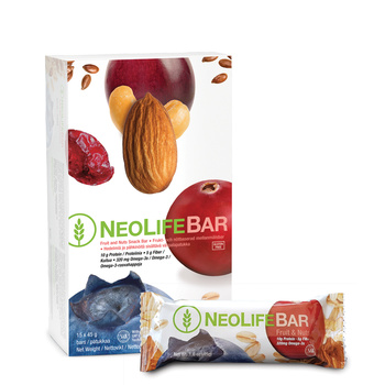 NeoLifeBar, mellommåltidsstang, frukt og nøtter